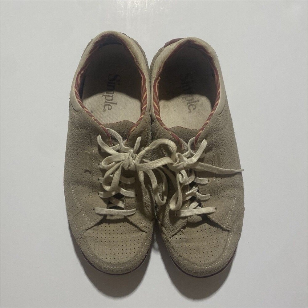 Women's Vintage Simple beige lace up shoes #suede #laceup size 7.5